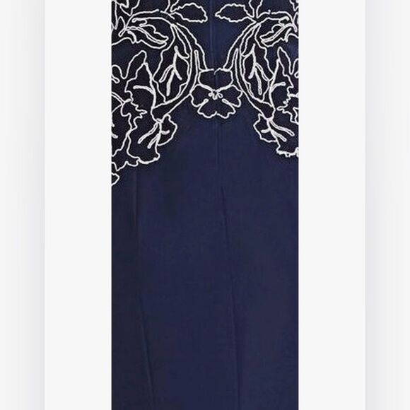 Tadashi Shoji Women’s Size 14 Blue Barbara Crepe Sleeveless Formal Gown Dress - Picture 10 of 16